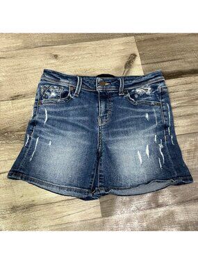 Buckle Black Fit No 256 Distressed Mid Rise Jean Shorts Blue Women’s Size 24